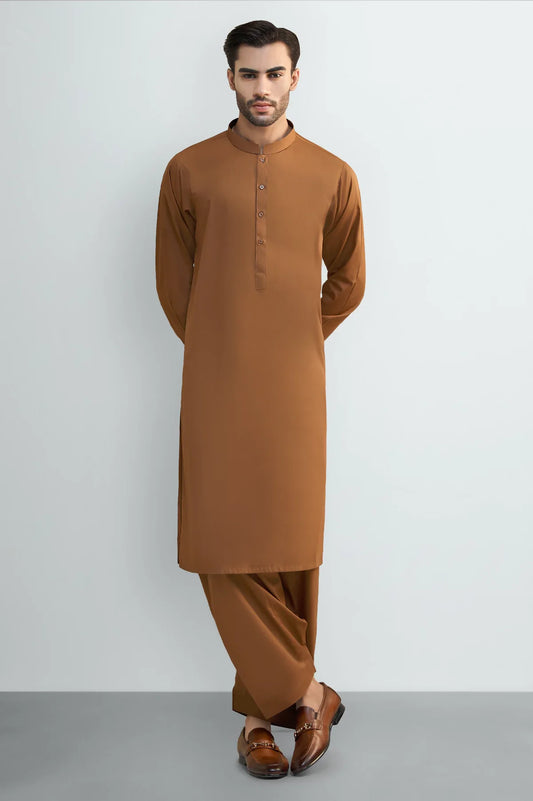 Brown Cotton Shalwar Kameez