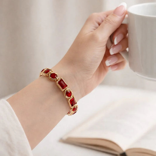 Zircon Bracelet-73 (Maroon)